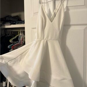 Windsor White V-Neck Mini Dress